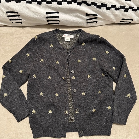 J. Crew Other - Crewcuts Girls Grey Cardigan sweater with gold stars